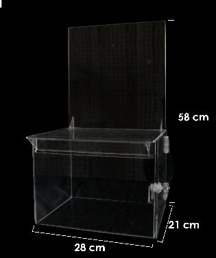 Buzón cuadrado de acrílico transparente